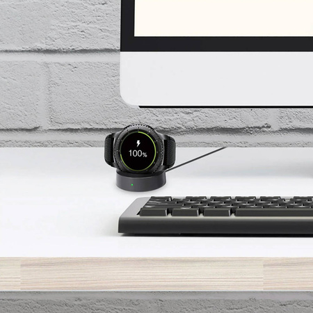 Nabíjačka indukčná magnetická stanica dokovacia na Galaxy Watch Gear S2 S3, čierna