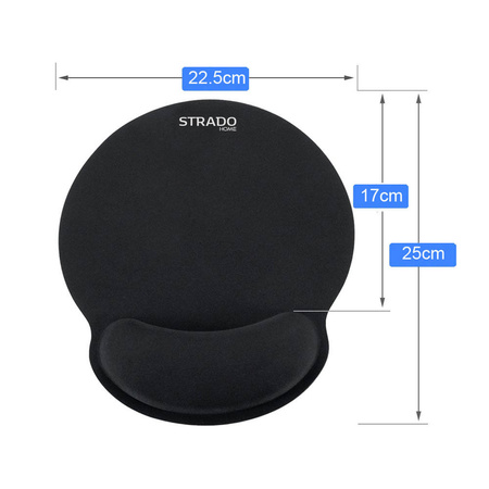 Zestaw ergonomicznych żelowych podkładek pod mysz nadgarstek 3 szt, czarne