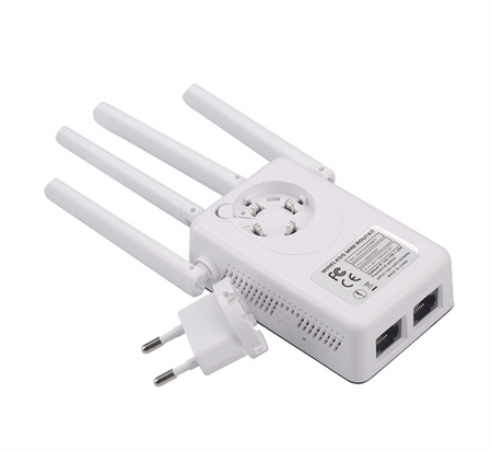 Wi-Fi repeater router PIX-LINK White 300Mbps with four antennas for home or office