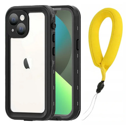 Etui wodoodporne IP68 360 do iPhone 13, czarne - ochronne z podstawką, dostęp do portów i przycisków