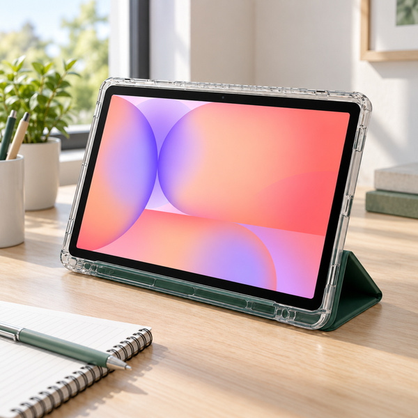 Etui do Galaxy Tab S10 Lite 10.9/ S10 FE/ S9 FE/ S9/ S8 z miejscem na rysik - zielone