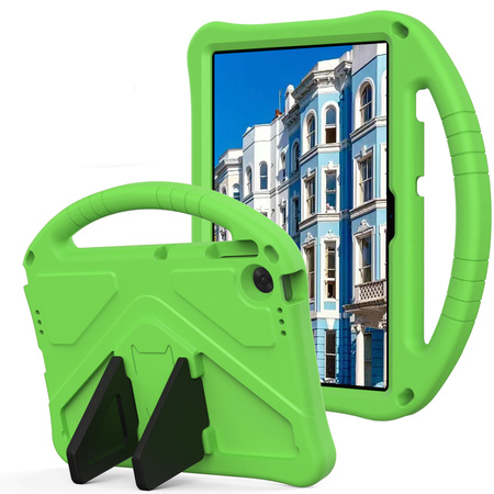 Puzdro FunColor na Lenovo Tab 10.1 2025, zelené - ochranné so stojanom, prístup k portom a tlačidlám
