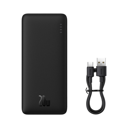 powerbank Baseus Airpow 20W 10000mAh z káblom Baseus Simple Series USB-A USB-C 30 cm, čierny