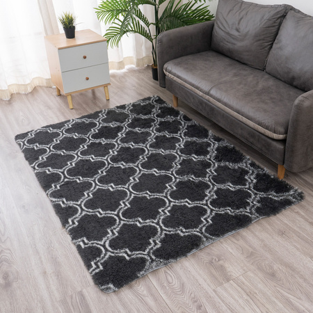 Dywan do salonu shaggy DECOR antypoślizgowy miękki puszysty modny 200x300 Grey Lantern