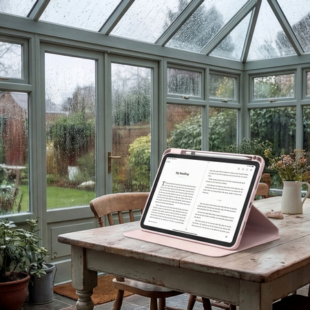 Etui OBROTOWE PENCIL do iPad 10.9 2022 Gen. 10/ 11 2025 A16 Gen. 11 WAKE UP, różowe