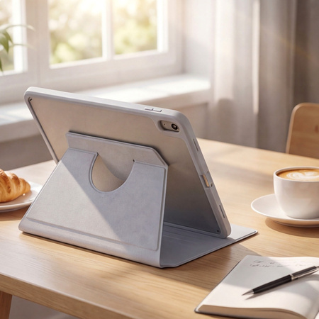 Etui OBROTOWE PENCIL do iPad 10.9 2022 Gen. 10/ 11 2025 A16 Gen. 11 WAKE UP, szare