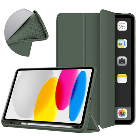 Puzdro Smart na iPad 10.9 2022 Gen. 10 / iPad 11 2025 A16 Gen. 11 s klapkou, zelené - ochranné so stojanom