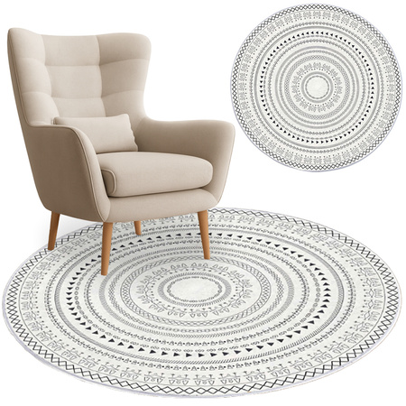 Round carpet NOVO Strado modern oriental pattern for living room Zenith 120x120 cm