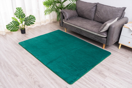 Dywan STRADO Rabbit 3D pluszowy miękki jak królik 200x300 BottleGreen