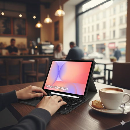 Etui z klawiaturą do Samsung Galaxy Tab S10 Lite - ochronne z podstawką, dostęp do portów i przycisków