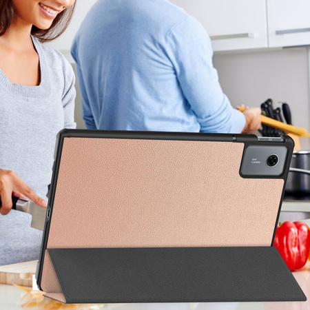 Puzdro Smart na Lenovo Idea Tab 11 2025 s klapkou, zlaté - ochranné so stojanom