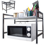 Microwave oven rack adjustable kitchen shelf