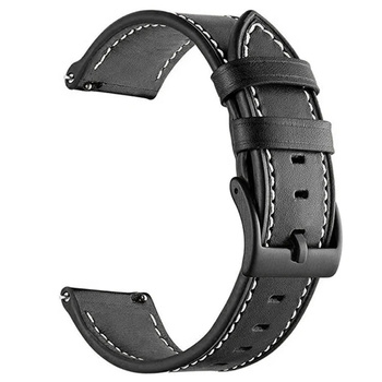 Pasek skórzany do Huawei Watch GT 3 42, czarny - wymienny, wygodny na co dzień