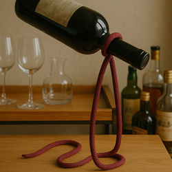 Stojak półka uchwyt na wino alkohol butelkę magiczny sznurek lasso, czerwony