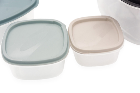 Set of food containers with lid plastic 6 pieces