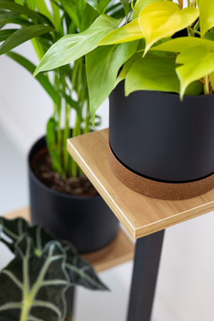 Kwietnik PEAK stojący metalowy stojak na kwiaty rośliny regał 83,5cm, czarny