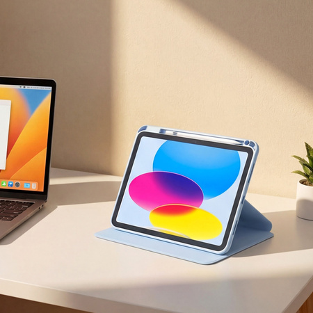 Puzdro otočné Pencil na iPad 10.9 2022 Gen. 10 / 11 2025 A16 Gen. 11 Wake, modré - ochranné so stojanom