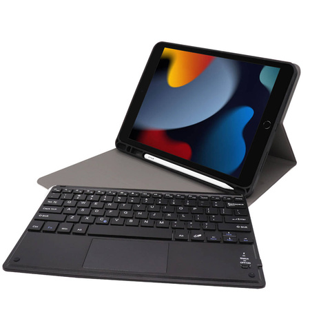Etui kolorowe z klawiaturą, myszką do Apple iPad 7 / 8 / 9 10.2, czarne - ochronne