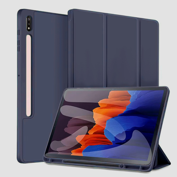 Etui do Galaxy Tab S10 Lite 10.9/S10 FE/S9 FE/ S9/ S8 z miejscem na rysik - granatowe
