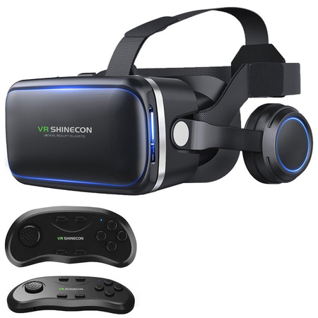 Zestaw Okulary gogle 3D Shinecon VR 10 2019 + Słuchawki + Gamepad