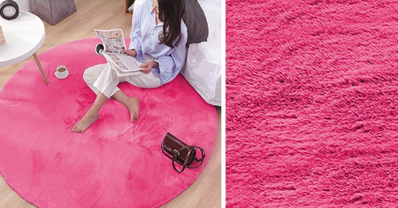 Rabbit Strado 150x150 round rug HotPink (Pink)