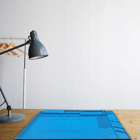 Antistatic silicone work mat organizer for soldering repairs and electronics heat resistant