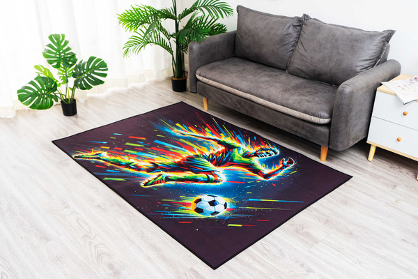 3D Strado FOOTBALL carpet 120x170 cm modern with football motif for youth and sports fan