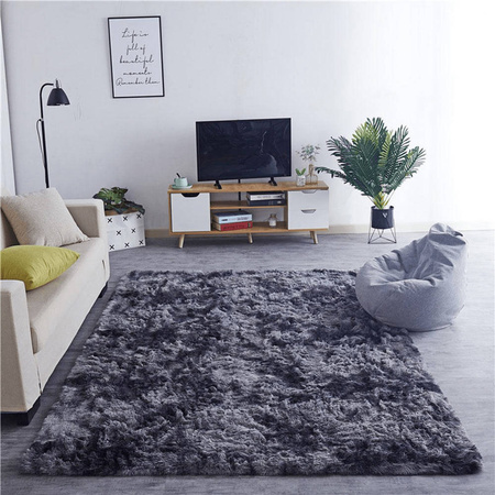 Soft Ombre Shaggy Strado rug 160x230 cm dark grey modern living room bedroom