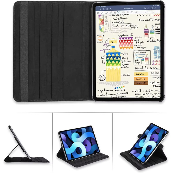 Puzdro otočné na iPad 10.9 2022 Gen. 10 / iPad 11 2025 A16 Gen. 11, čierne - ochranné so stojanom