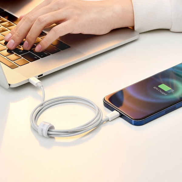 Kábel Baseus Superior Series USB-C / Lightning PD 20W 1 m, biely