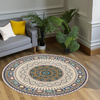 Round carpet NOVO Strado modern beige torte pattern for living room Oriental 90x90 cm