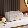 Organizer Kate compact casket for cosmetics and jewelry two drawers classic white acrylic