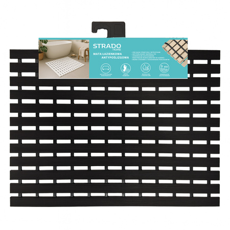 Mata łazienkowa antypoślizgowa do łazienki do wanny pod prysznic 43x61cm (Czarna)