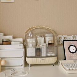 Strado multi-level casket organizer for cosmetics and jewelry capacious lockable acrylic trunk