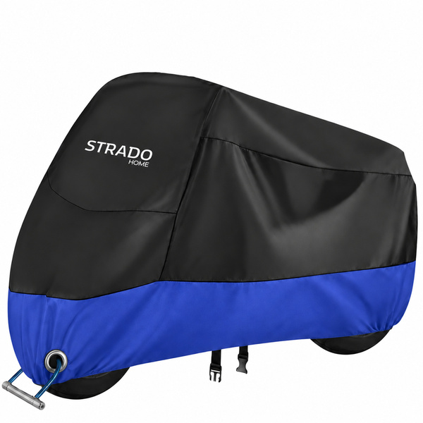 Pokrowiec na motocykl skuter 2 rowery 245x105x125 cm wodoodporny czarno-niebieski
