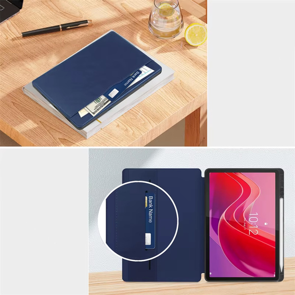 Leather case with pockets for Lenovo Tab M11 TB330FU 10.95" (Navy blue)