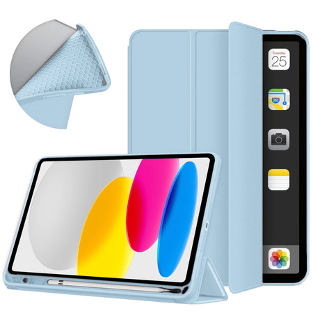 Puzdro Smart na iPad 10.9 2022 Gen. 10, modré - ochranné so stojanom, prístup k portom a tlačidlám