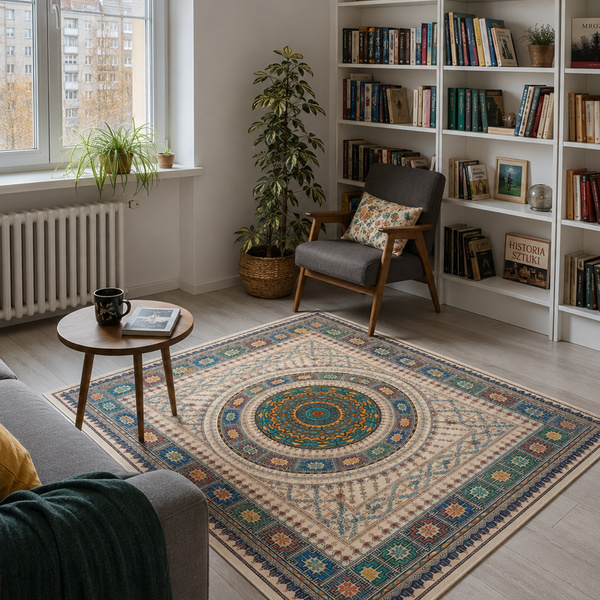 Dywan do salonu 120x160 nowoczesny NOVO Orientalny antypoślizgowy miękki