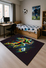 3D Strado FOOTBALL carpet 120x170 cm modern with football motif for youth and sports fan