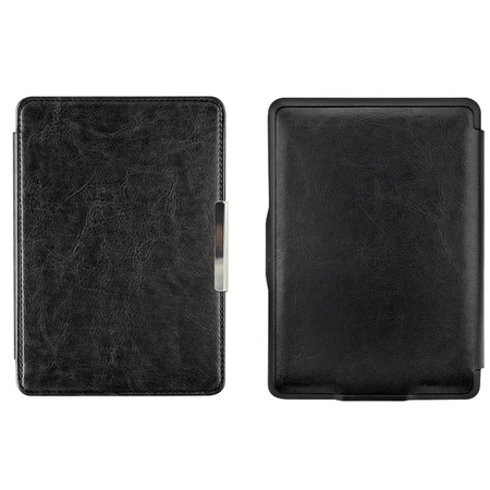 Puzdro Smart koža na Kindle Paperwhite 1 2 3, čierne - ochranné so stojanom, prístup k portom a tlačidlám