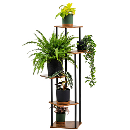Stojan na kvety kovový na kvety stojaci vysoký 5 úrovní veľký 106cm XL Palace, čierny