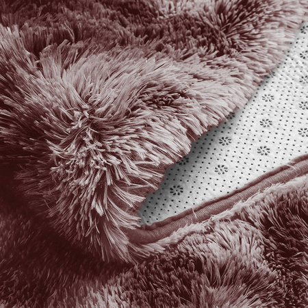 Dywan Okrągły Shaggy Ombre antypoślizgowy nowoczesny salon 140x140, fioletowy