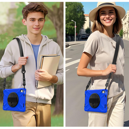 Puzdro Shockproof s držiakom na Apple iPad 10.9 2022 / 11 A16 2025 / Apple iPad 10.9 / Apple iPad 11, modré - ochranné