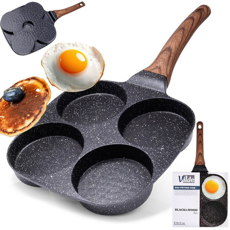 Egg Pan Granite 4 Holes BLACK&WOOD 19x19 cm