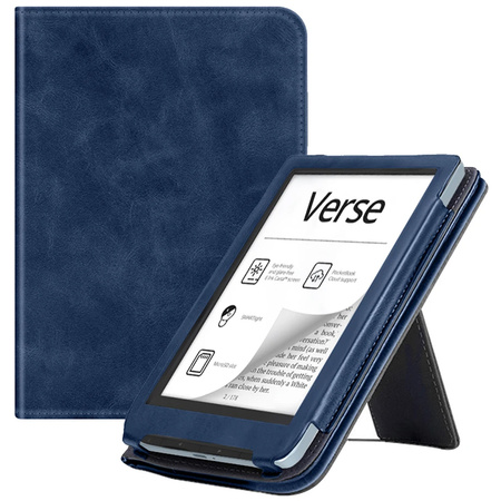Strap case with handle and stand for PocketBook Verse Pro 629 634 (Navy blue)