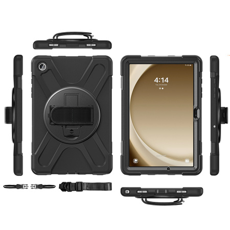 Etui Shockproof do Samsung Galaxy Tab A9 Plus 11 2023 X210 X215 X216, czarne - ochronne z podstawką