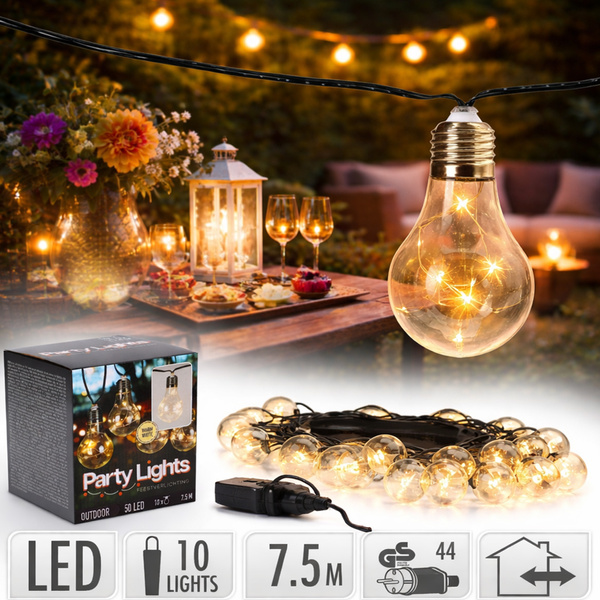 Lampki imprezowe na ogród 50LED WW