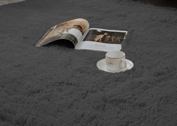 Shaggy Strado 250x300 GreyNight room carpet (Dark gray)