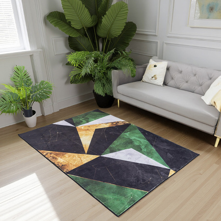 Dywan NOVO Strado nowoczesny do salonu marmurowy wzór velvet Zielony Marmur 120x160 cm