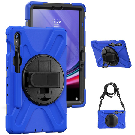Puzdro Armor s držiakom na Galaxy Tab S9 / S10 FE / Galaxy Tab X716B / Galaxy Tab X510, tmavomodré - ochranné